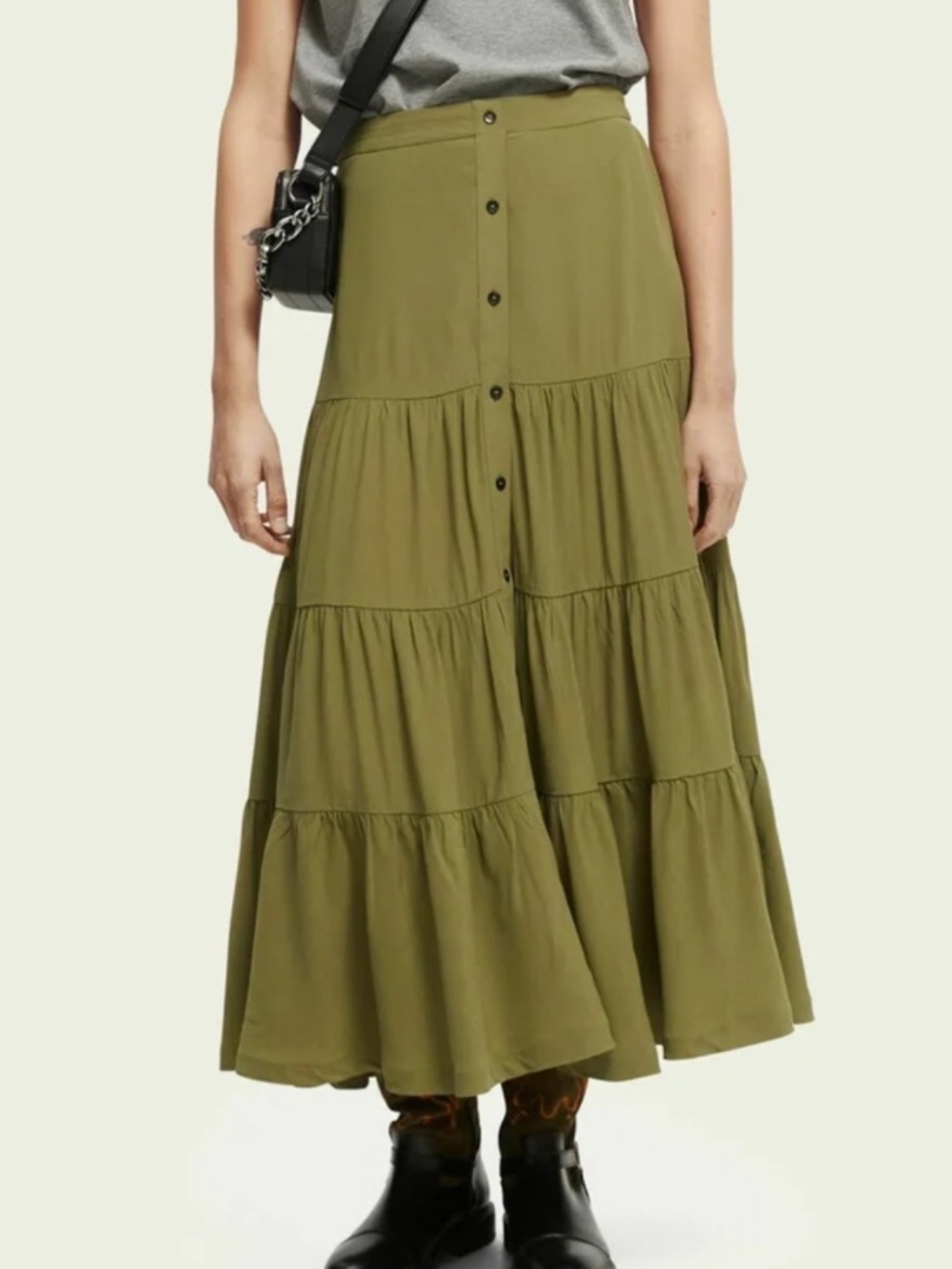 Scotch & Soda long maxi tiered skirt M